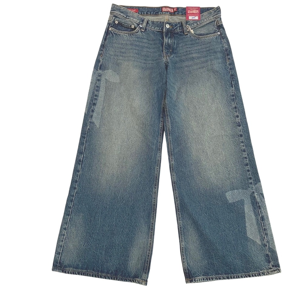 Lucky Brand Lucky Legends Jeans Women 12/31 Ultra Wide Leg Low Rise Y2K Coquette